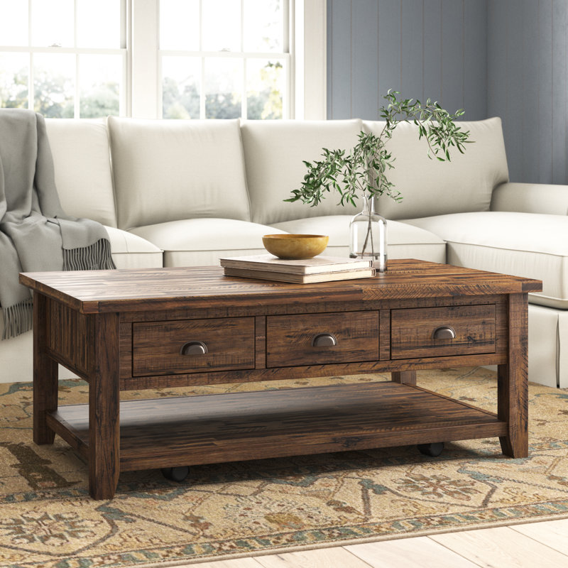 Wellston Solid Wood Coffee Table with Storage & Reviews Birch Lane